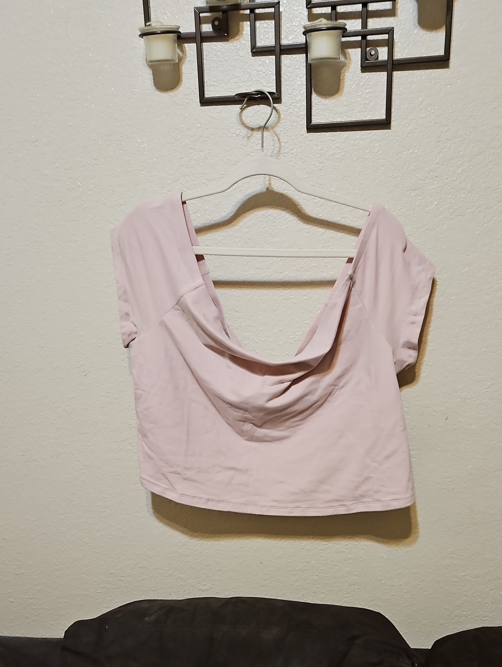 Lovesick Light Pink Cowl Neck Crop Top